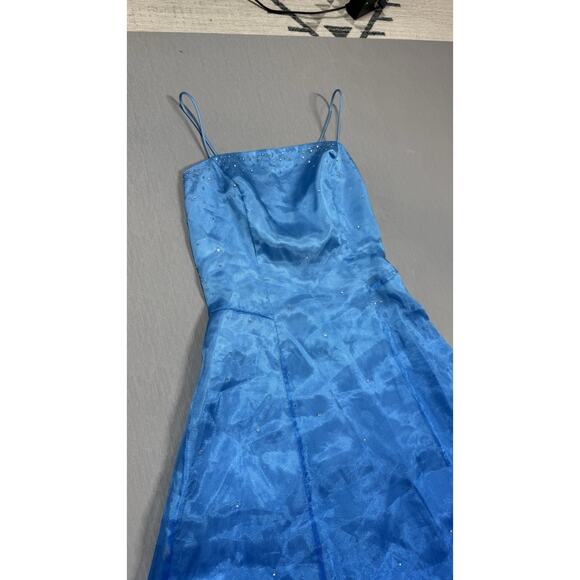 VTG Y2K Jump Apparel Dress Blue Ombre Fairy Princess Hoco Prom Sparkle Floral S - Picture 4 of 13